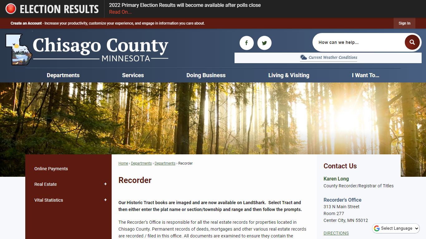 Recorder | Chisago County, MN - Official Website